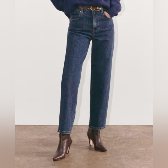 Everlane The 90’s Way High Jeans Vintage Indigo Button Fly Size 23 Regul… - Picture 1 of 15